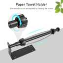 SetSail Paper Towel Holder, Single Hand Operable Paper Towel Holder Under Cabinet with Adjustable Damper, Easy Tear, Wall Mount, Self-Adhesive or Drilled for Kitchen Bathroom, Black, 1 Pack