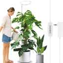 LORDEM 10" Grow Light for Indoor Plants, Full Spectrum Plant Lamp with 160 LEDs, 4H/8H/12H Timer, 10 Dimmable Levels, 3 Spectrum Modes, Height Adjustable 65", Ideal for Growing Large Tall Plants (10.24IN White)