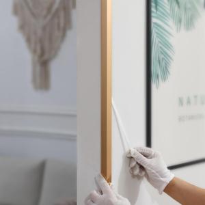 Gaahing Aluminum L Molding Corner Guards, Peel and Stick Trim for Wall Protection, Door Frame, Tile Edge (3Pcs x 2.9ft x 0.8in, Matte Gold)