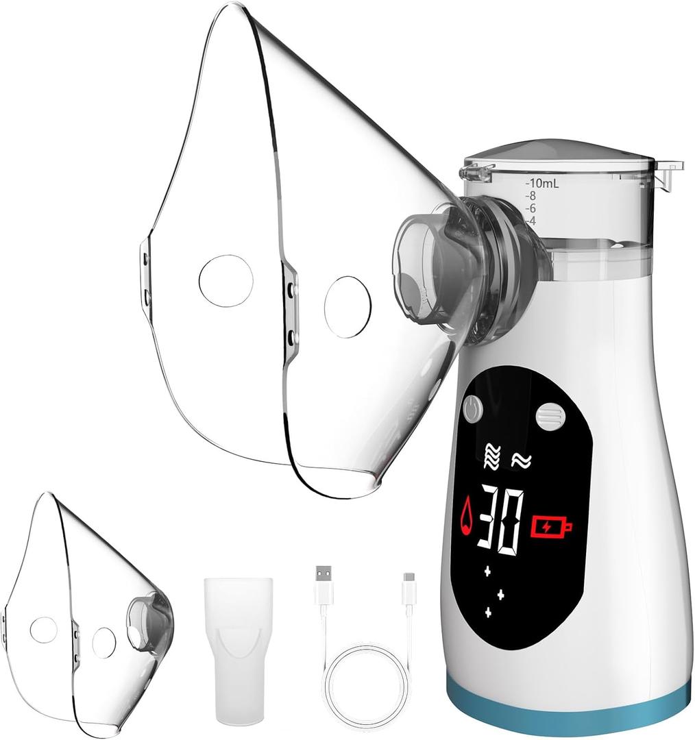 Smart Rechargeable Portable Nebulizer with LCD Screen  Compact, Powerful & Ideal for On-The-Go, Home & Travel Use, Innovative Nebulizer for Enhanced Breathing