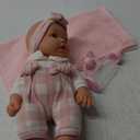 12'' Baby Doll in Gift Box with Pink Cloths, Pacifier, 13''x13'' Microfabric Blanket, and Feeding Bottle. Gift Idea for Ages 3+