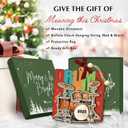 5 x Drum Christmas Ornament 2025 - Drummer Gifts for Men, Women, Wooden Musical Instrument Ornaments for Christmas Tree Decorations - Drumming Gifts for Player, Band, Musicians, Music Lover Gift Ideas