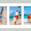 Vittanly 8x14 Picture Frames Collage, Displays 3Pcs 4x6 Pictures with Mat, 4x6 Collage Picture Frame for Horizontal or Vertical Display, Light Gray Green, 1 Pack