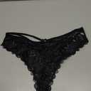 Avidlove Womens Underwear Lace Cheeky Panties Criss Cross Back Bikini Thongs Sexy Undies (Large, Black)