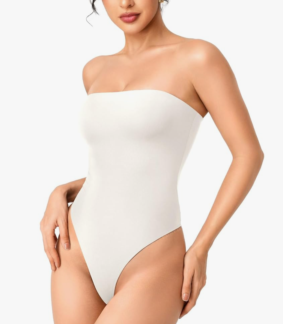 YEOREO Hyperflex Strapless Bodysuit Tube Top Off Shoulder Double Lined Thong Bodycon Slim Fit Summer Sexy Leotard
XL