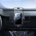 Lamicall 2026 Wider Clamp & Metal Hook Car Phone Holder Vent [Thick Cases Friendly] Phone Holders for Your Car Mount Automobile Hands Free Cradle Air Vent for iPhone 17 16 15 Pro Max Lucite Black