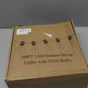 Brightever LED Outdoor String Lights 100FT Patio Lights with 52 Shatterproof ST38 Vintage Edison Bulbs, Outside Hanging Light Waterproof for Porch, Deck, Garden, Backyard, Balcony, 2700K Dimmable (100FT-Warm White, Black Wire)