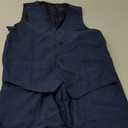 Mens Linen Suit 2 Piece Short Suits for Men Casual Summer Beach Wedding Suit Linen Vest Shorts Set (Medium, Navy Blue)