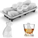 Golden Retriever Dog Ice Cube Mold, 4 Hole Fun Shapes Large Golden Retriever Dog Ice Cube Tray for Whiskey,Cocktail,Bourbon, Cute Novelty Golden Retriever Gifts for Women, BPA Free