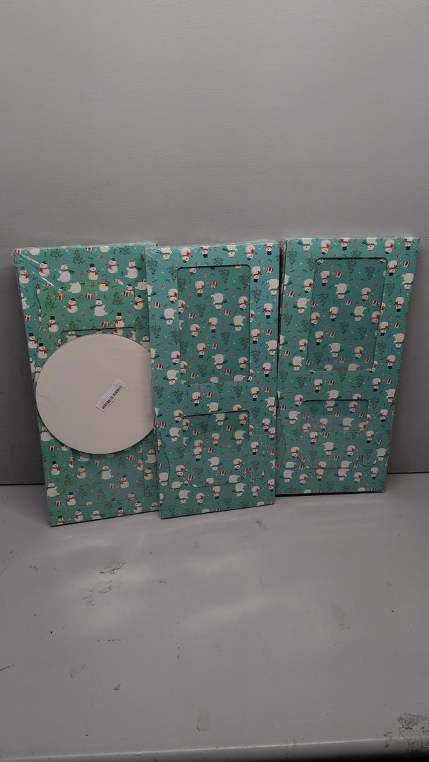 Tall Cake Box with Windows 10x10x12 Inch, 3 Pack Christmas Tiered Cake Boxes with Cake Boards,Tiered Cake Carrier Container with Handle for Wedding,Birthday,Party,Bakery Supplies Green