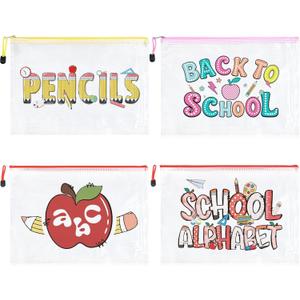 5 x SOIDRAM 4PCS Clear Toiletry and Makeup Bags Waterproof PVC Travel Cosmetic Organizer Pouches Transparent Zipper Bags for Women