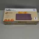 bella 2 Slice Slim Toaster, Fits-anywhere Kitchenware, 6 Setting Shade Control with Reheat & Cancel Buttons, Fits sourdough, 10 Long Slot, Anti Jam & Auto Shutoff, 900 Watt, Plum