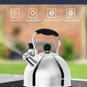 Tea Kettle, 2 Quart Stainless Steel Whistling Tea Kettle, Stovetop Whistling Teakettle Tea Pots for Stove Top with Ergonomic Folding Handle, Small Teapot, Water boiler for Tea, Coffee (Silver)