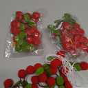 3 Pcs Cherry Garland, Christmas Cherry Garland Decorations, Cute Cherries on Top Garlands Pompom Felt Bunting Hanging Decoration for Birthday Party, Baby Shower, Home Decor