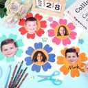 gisgfim 80Pcs Colorful Flower Cutouts Spring Decorations Bulletin Board Floral Paper Cut-Outs Classroom Decor for Back to School Boy Girl DIY Craft Photo Wall Kindergarten Preschool Party Favor Supply