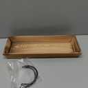 Rectangle Wood Candle Tray with Black Metal Handles, Rustic Wood Candle Holder for Displaying Candles,Centerpieces for Dining Table, Mantel, Coffee TableFarmhouse