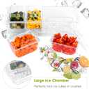 Ice Chilled Condiment Organizer with Detachable Ice Box & Hanging Side Bins  Ice Chilled Taco Bar Serving for Parties, Fruits, Salad  Includes Tongs, Spoons (BPA-Free) (4 Compartments)