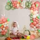 2 x Happy Easter Balloon Garland Arch Kit, 145Pcs Retro Pink Green White Balloons with Rabbit Ears Shaped Card Bunny Carrot Balloons for Easter Party Decorations Baby Shower Girls Birthday Party Supplies