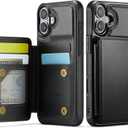 Vinich for iPhone 17 Wallet Case with Card Holder, RFID Blocking Credit Slots Kickstand Shockproof Phone Cover Fit for iPhone 17 6.3" Black