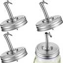 Blulu 4 Pieces Mason Jar Spout Lids for 2.75" Regular Mouth Mason Jar, Pour Oil Spout Lid with Caps