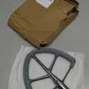 6QT Stainless Steel Flex Edge Beater for KitchenAid Mixer Professional 6 Quart Paddle Attachment Compatible with Kitchen Aid Accessories KD2661X, KP2671X with Silicone Edges Scraper