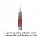 3M Marine Adhesive Sealant Fast Cure 5200 (06520) Permanent Bonding and Sealing for Boats and RVs Above and Below the Waterline Waterproof Repair, White, 10 fl oz Cartridge