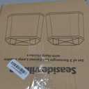 Rectangle Lamp Shades Set of 2, 10.5" x 10"x 13" Medium Cut Corner Beige Lampshades Natural Linen Hand Crafted, Include 2 Pack Lamp Harps, Suitable for E26 Base and Saddle Base, Easy Assembly Required