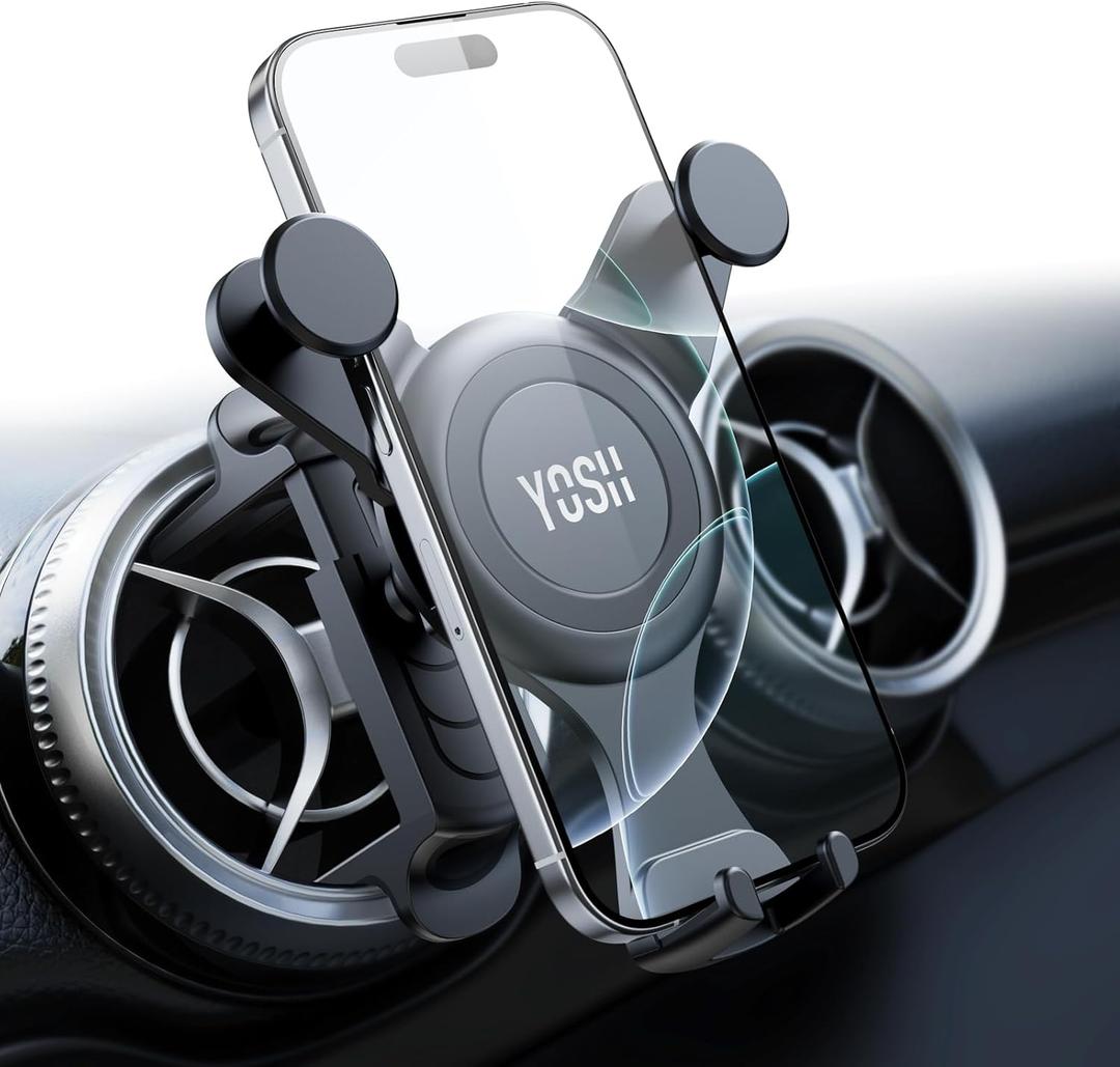 YOSH Car Phone Holder Upgraded for Mercedes Benz A/C Class C300/200/260 A180/200, GLA/GLB/GLC, Spring Clip for Round/Circular Vent Cradle for iPhone Samsung, for Mercedes Benz Accessories