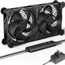 upHere Big Airflow 2 x 120mm x 25mm Computer Fan with AC Plug Cabinet Fan 100V 240V AC Power Supply,DC 12V 5 Speed Controller, for Router Mining Machine Chassis Server Workstation Cooling