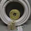 50ft Length Mini Split Line Set,1/4" 5/8" OD Copper Pipes Tubing and 3/8 White PE Thickened Insulated Coil with Flared Nuts for Mini Split Air Conditioner HVAC or Heat Pump System (50FT(1/4+5/8))