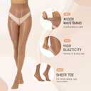 MANZI Shiny Pantyhose for Women 2 Pairs Shimmer Sheer Tights Ultra Silky (Brown)