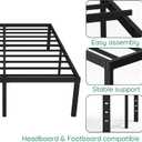 DiaOutro 18 Inch Full XL Bed Frame Heavy Duty Metal Platform No Box Spring Needed, Maximum Storage, Easy Assembly, Noise Free, Black