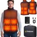 Mens Heated Vest with 12000mAh Battery, 9 Heated Zones Lightweight Rechargeable Vest for Camping Ski Cycling (X-Large, Black)