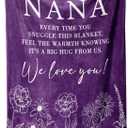 Nana Gifts, Birthday Gifts for Nana from Grandkids, to My Nana Nanny Grandma Soft Throw Blanket for Christmas 60" x 80", Purple