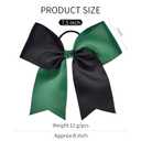 DEEKA 12PCS 8" Two Toned Large Cheer Hair Bows Ponytail Holder Handmade for Teen Girls Softball Cheerleader Sports -Forest Green/Black