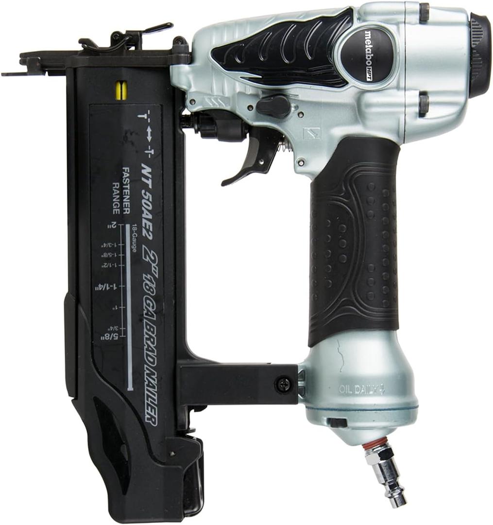 Metabo HPT Brad Nailer Kit 18 Gauge Pro Preferred Brand of Pneumatic Nailers 5/8" to 2" Brad Nails Ideal for Trim Work Furniture Building & Other Finish Applications