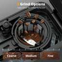 AIRMSEN Grind & Brew Coffee Maker with Built-in Grinder, Programmable Single Serve Coffee Maker - 5 Cup-800ML, 3 Grind Settings, Auto Keep Warm & Glass Carafe for Small Home and Office (Pure Black)