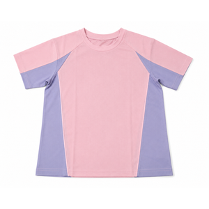 ZDC Kids Girls Athletic T Shirts Color Block Crewneck Gym Yoga Tees Casual Cute Basic Tees 9-10 Years Pink