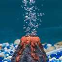 Uniclife Aquarium Volcano Ornament Kit Fish Tank Decoration Mini Resin Volcanic Decor for Fish Tank Landscape Realistic Mountain with Air Stone Bubbler Airline Tubing Accessories for Oxygenation (Red)