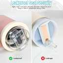 40oz Flip Straw Lid Compatible with Stanley Cup, Upgraded 2-in-1 Straw and Sip Opening Replacement Lid with Dustproof Cover Leakproof Detachable Silicone Lid for 40 oz Tumbler Accessories (Cream)