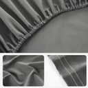ROSE&RISY Light Grey Queen Sheet Set, 4 Pieces Soft Bedding Queen Sheet Set, Breathable and Cooling,Includes 1 Fitted, 1 Flat, 2 Pillow Cases - Deep Pocket (Light Grey, Queen)