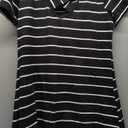 Feager Women's Casual Striped Criss Cross Short Sleeve T Shirt Dress (Large, 04 Black)
