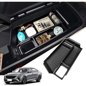 Center Console Organizer Tray Compatible with Cadillac CT5 2020 2021 2022 2023 2024 2025 2026 Accessories, Armrest Box Insert Tray Secondary Storage Box for 2020-2025 2026 CT5, with Coin Holder