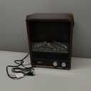 Shinic Electric Fireplace Heaters for Indoor Use,1500W Space Heater with Crackling Sound & 3D Realistic Flame, Safety Protection, Mini Portable Fireplace Heater for Home Christmas Decoration, Walnut (11.8" x 5.9" 14.6")