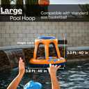 Swimming Pool Basketball Hoop Set by Hoop Shark - Orange/Blue - Inflatable Hoop with Ball - Perfect for Competitive Water Play and Trick Shots - Ultimate Summer Toy