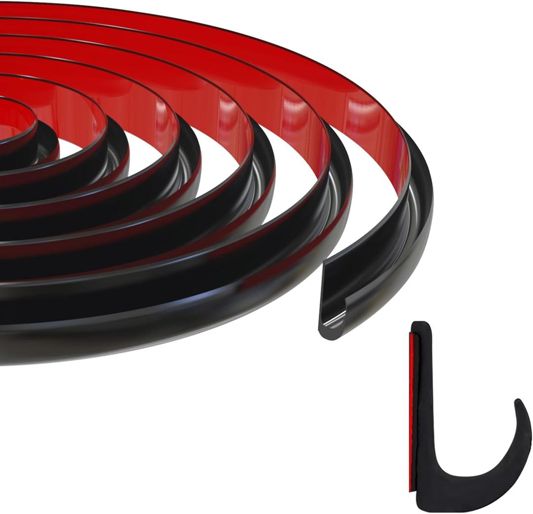 Ameri PVC Plastic Rain Gutter for Cars, Vans, and RVs, 3/4 Inch RV Trim Molding, Easy to Install Flexible Drip Rail Molding to Control Water Runoff (25ft, Black)