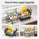 SNTD Dish Drying Rack - Extendable Dish Rack, Large Sink Drying Dish Drainer for Kitchen Counter, Stainless Steel Dish Strainer with Utensil Holder (Black), 
Product Dimensions	12.2"D x 16.5"W x 6.7"H