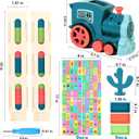 200 PCS Domino Train Toys Set with Stickers, Automatic Dominos Building and Stacking Creative Game, Electric Dominoes Stem Montessori Toys for Kids Autistic Boys Girls 2 3 4 Birthday Gifts