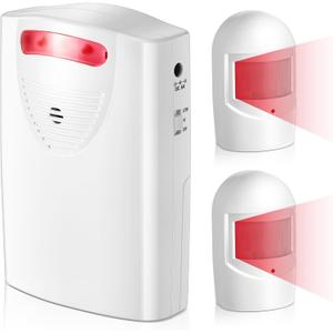 Qualirey Driveway Alarm Wireless Outside Motion Sensor Alarm with Receiver Weatherproof Infrared Sensor, Indoor Home Security Business Alert System Detector(Style 1)