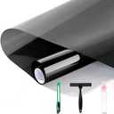 FuFin One-Way Window Privacy Film with Installation Tools,Premium PET Material,Heat Control 99% UV Blocking and Privacy Protection and Blackout Window Film (Black, 17.5Inch78.7Inch)